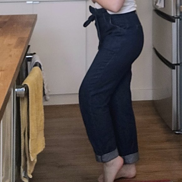 Paperbag blue denim jeans - Picture 2 of 3